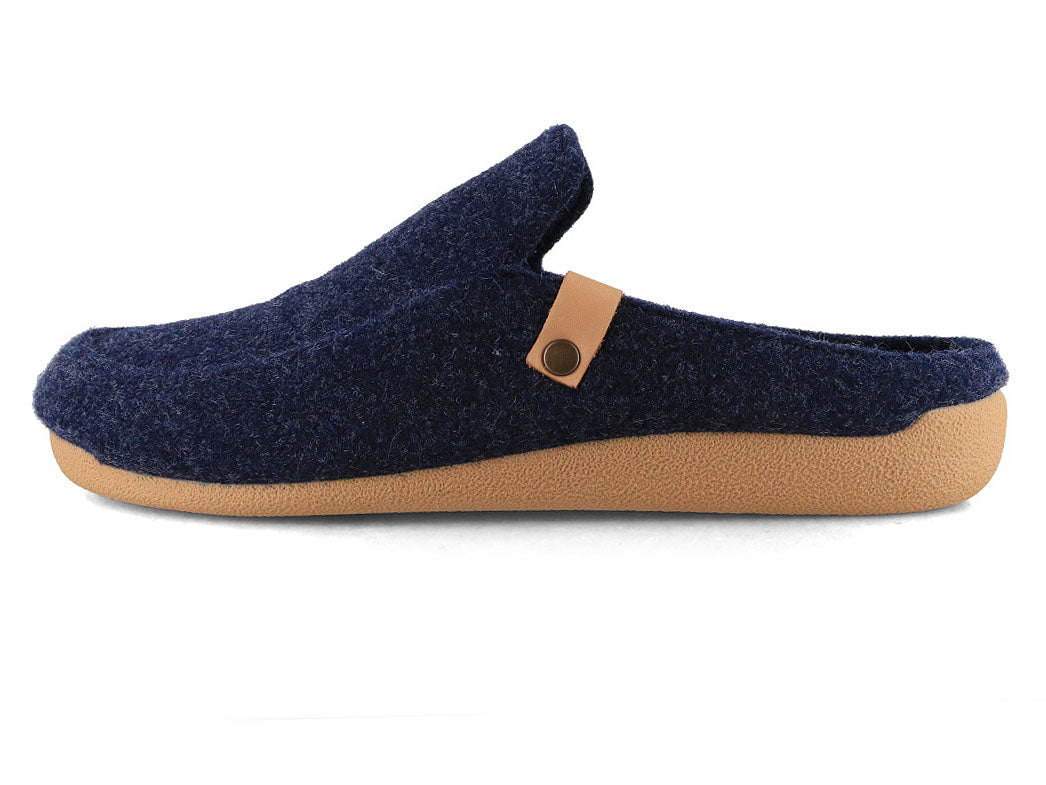 Varomed vital Men Slippers 'Alexander' in navy blue, inner side profile; inner medial profile