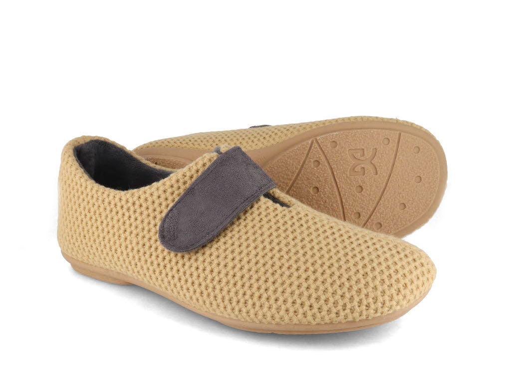 1 Varomed-vital-Women-Velcro-Knit-Slippers-Binti-camel #farbe_Yellow