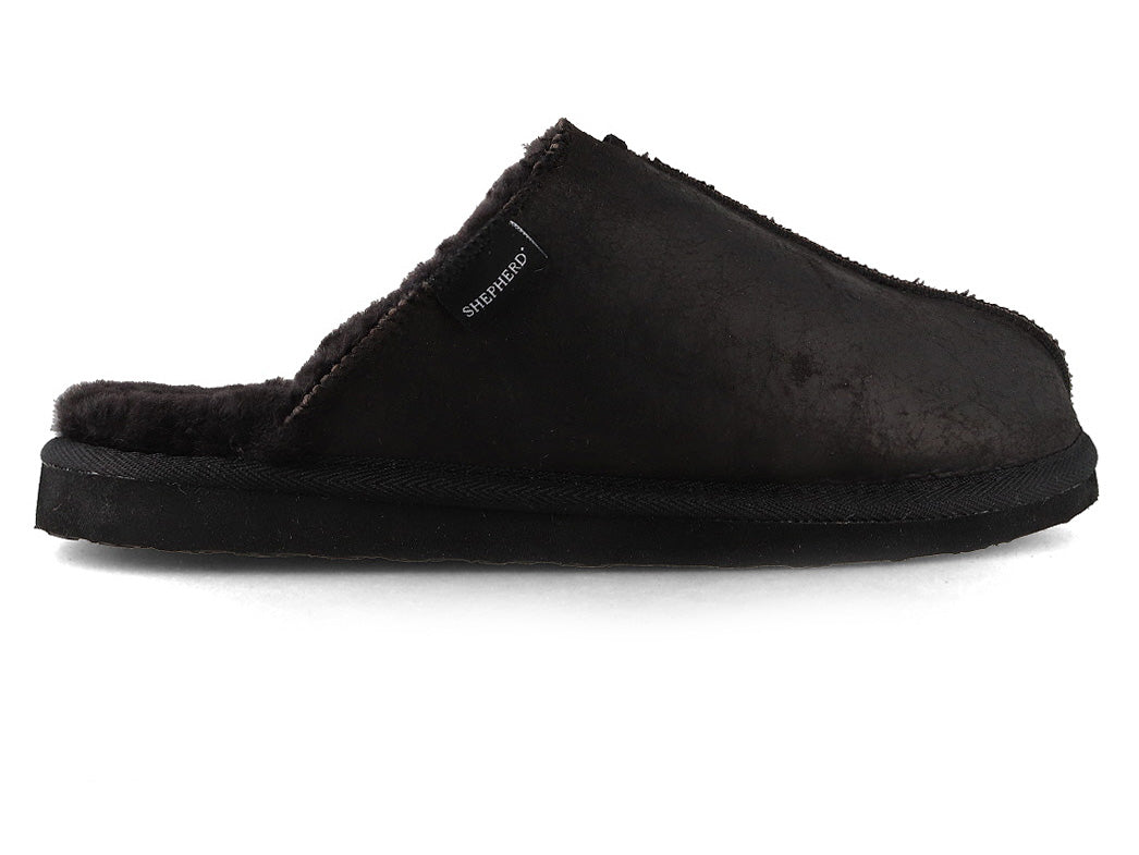 1 SHEPHERD-Hugo-Mens-Shearling-Slippers-black #farbe_Black