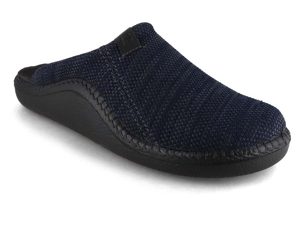 Westland Monaco 03 Men's Nappa Leather Slippers, Ocean, three-quarter front view