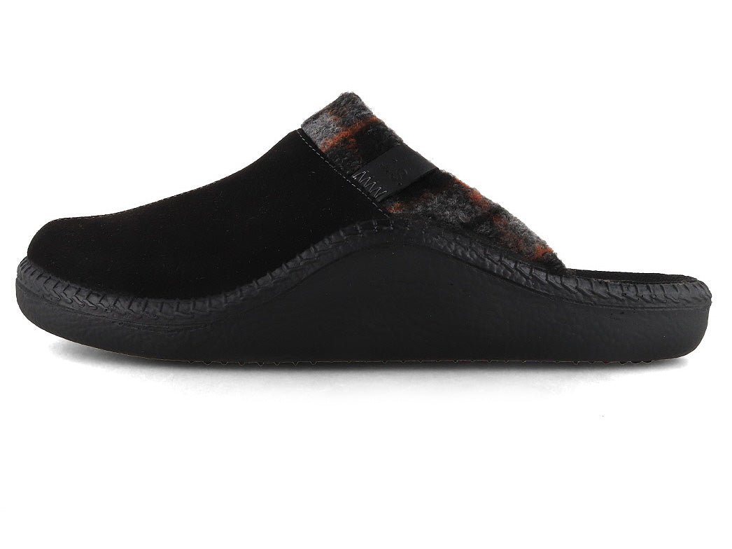 Josef Seibel Monaco H14 Men's Slippers, Black, opposite side profile