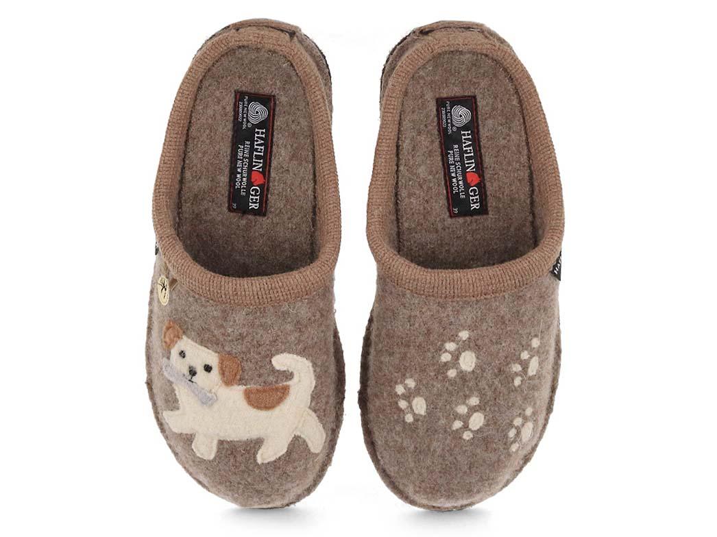 HAFLINGER-Women-Boiled-Wool-Slippers-Flair-Fido-beige-mottled #farbe_Beige