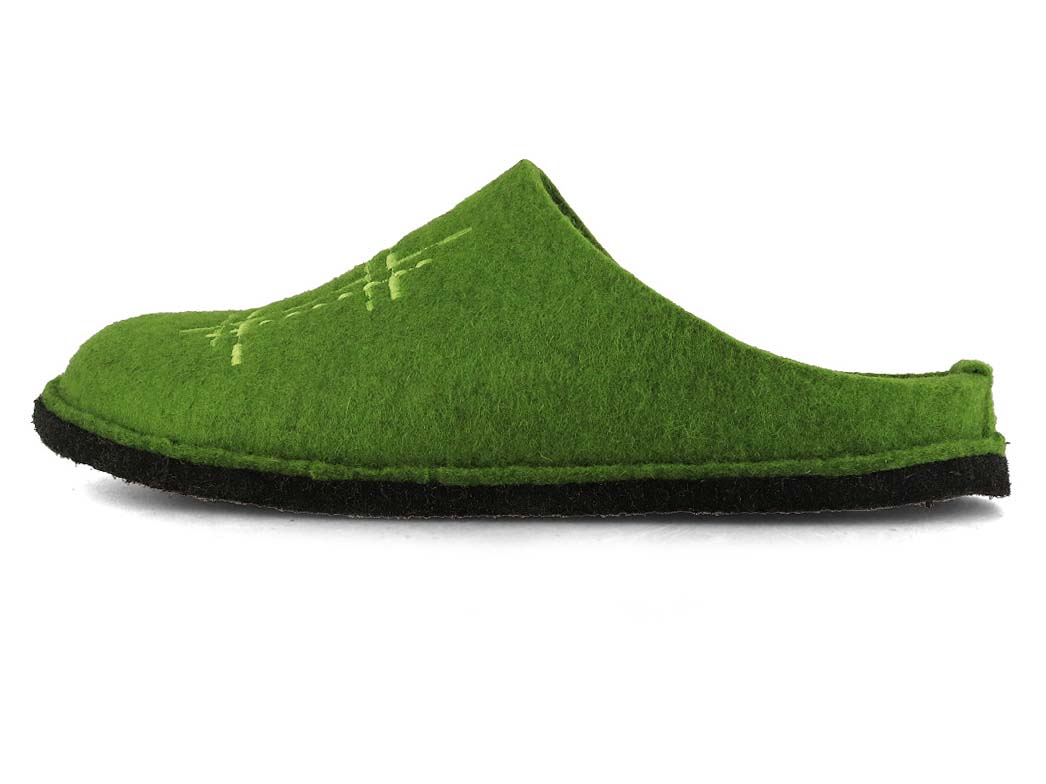 1 HAFLINGER-Men-Women-Felt-Slippers-Flair-Crossroad-green #farbe_Green