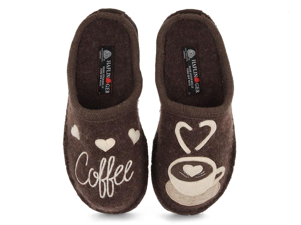HAFLINGER-Unsisex-Slippers-Flair-Coffee-Time-brown-mottled #farbe_Brown