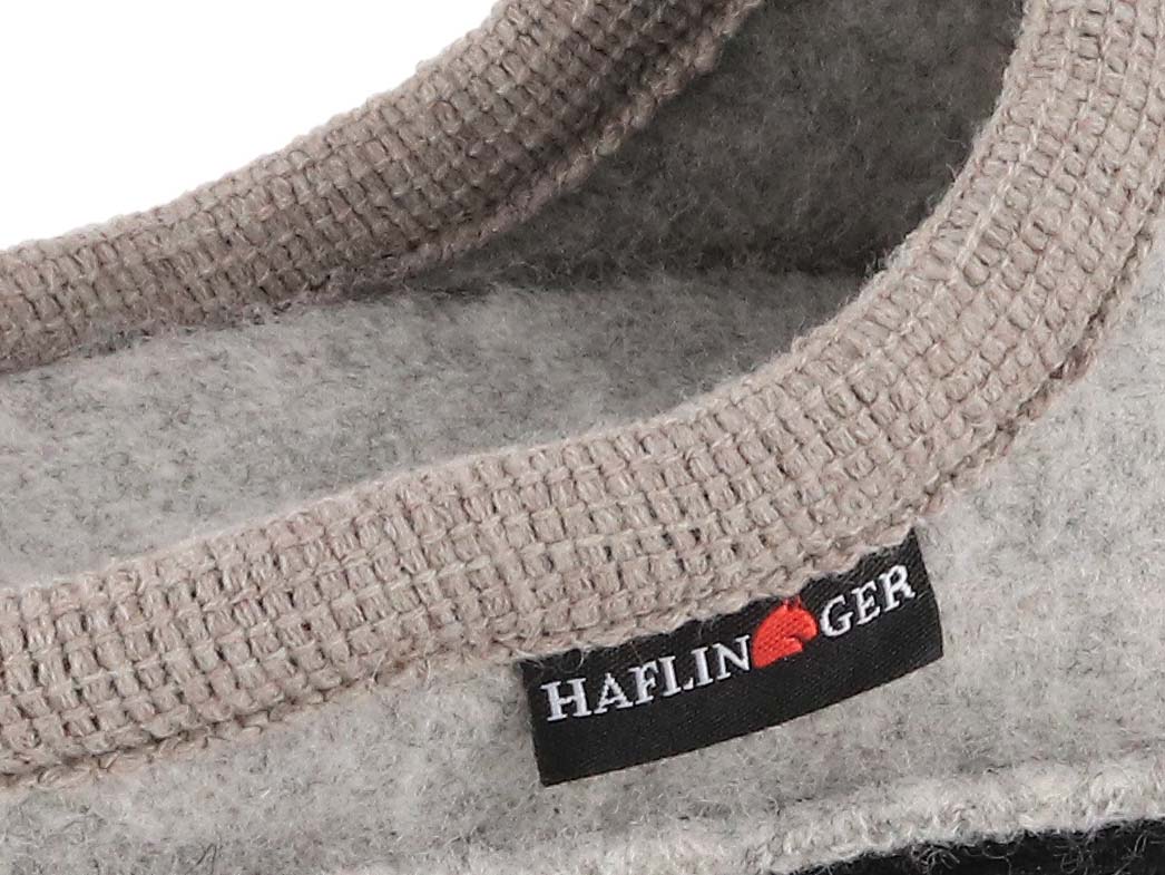 HAFLINGER Flair Tea Time Unisex Boiled Wool Slippers, Stone Gray