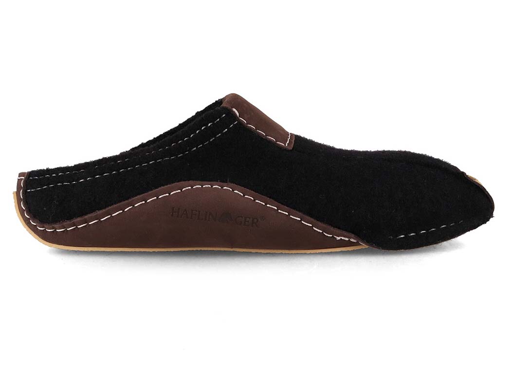 1 HAFLINGER-Men-Women-Boiled-Wool-Slippers-Pocahontas-black #farbe_Black