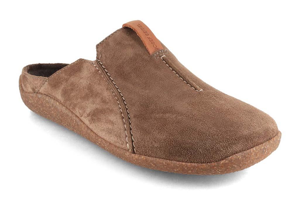 Josef Seibel Vince Men's Leather Clogs, Taupe, three-quarter front view