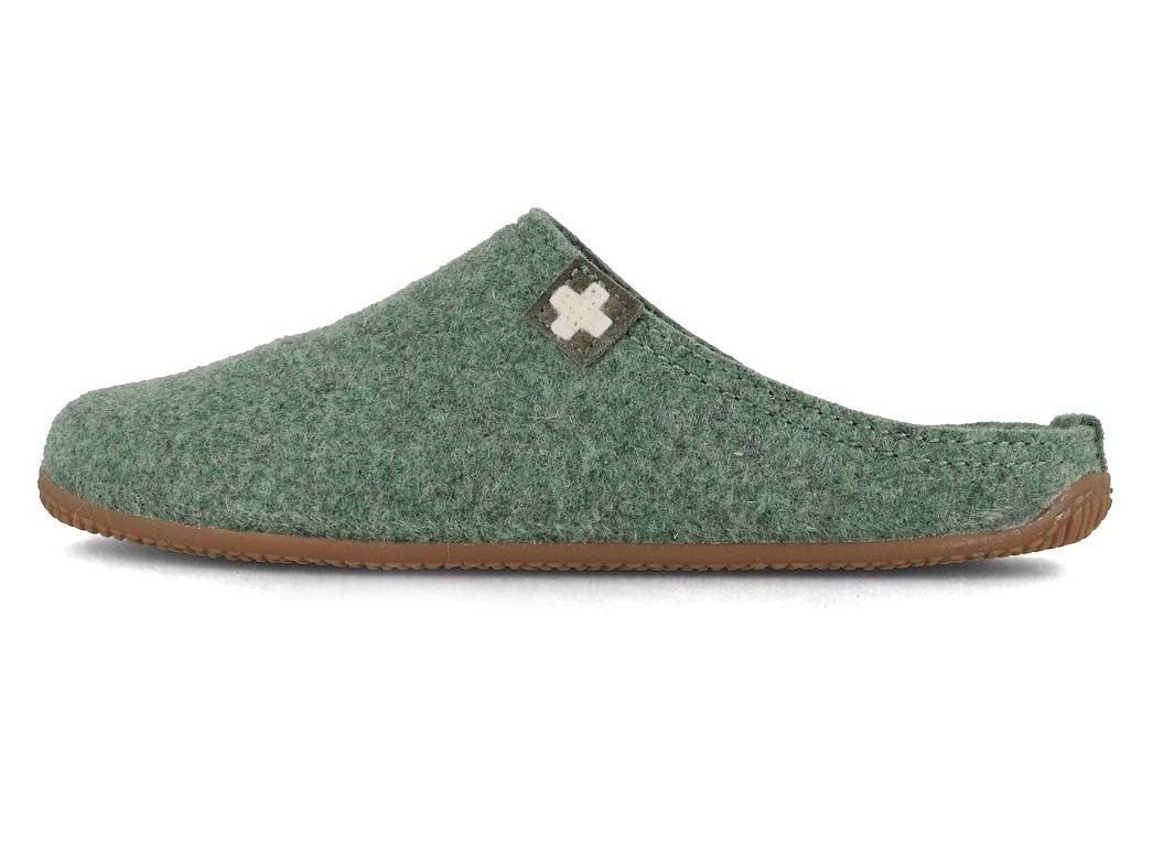 1 Living-Kitzbhel-Women-Men-Felt-Slippers-Swiss-Cross-forest #farbe_Green