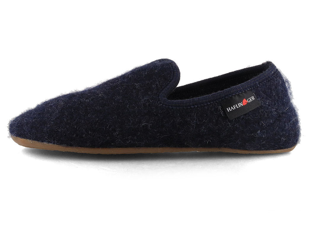 HAFLINGER Everest Charlie Men's Wool Felt Slippers, Navy Blue