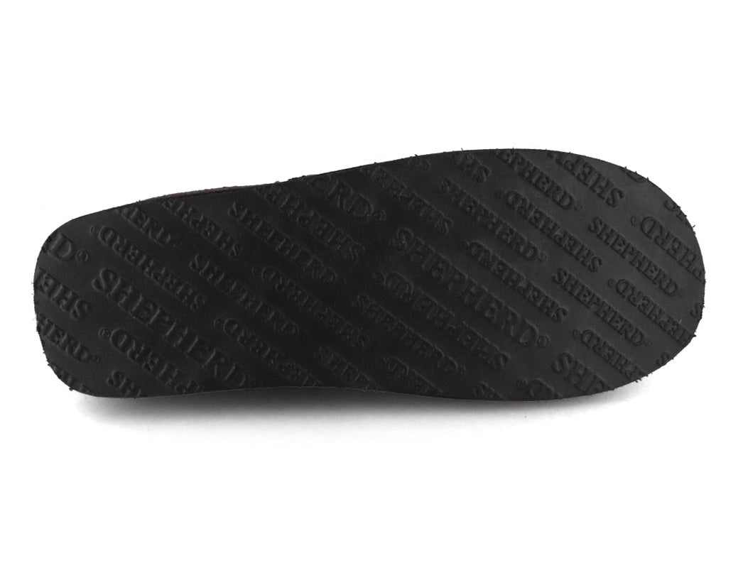 SHEPHERD Women Lambskin Boots 'Annie' in matt black, outsole view; pair lifestyle layout