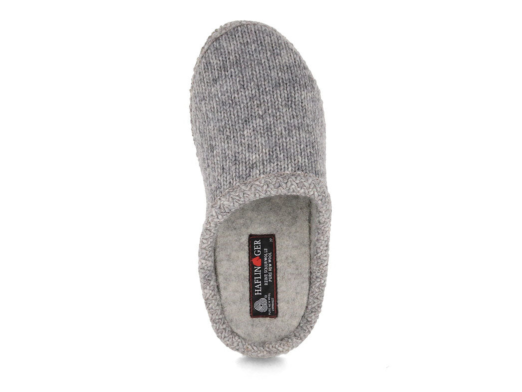 1 HAFLINGER-Men-Women-Wool-Slippers-De-Punto-stone-grey #farbe_Gray