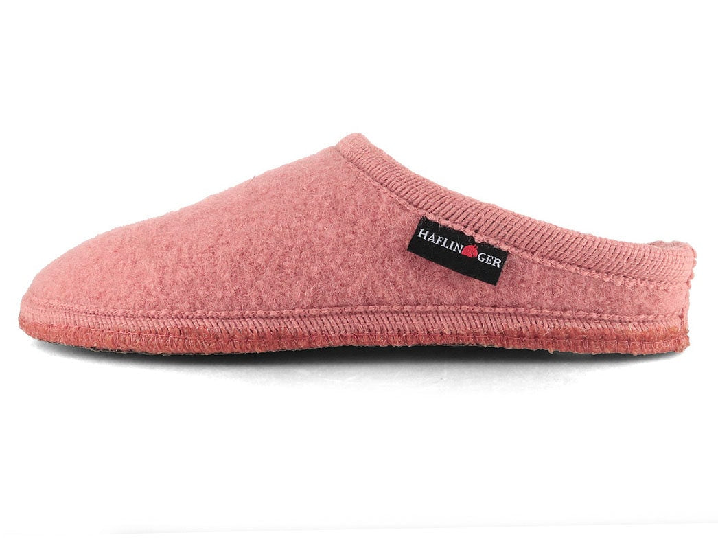 HAFLINGER Striped Women's Boiled Wool Slippers, Rouge Pink