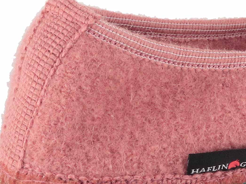 HAFLINGER Marina Women's Boiled Wool Ballerina Slippers, Rouge Pink