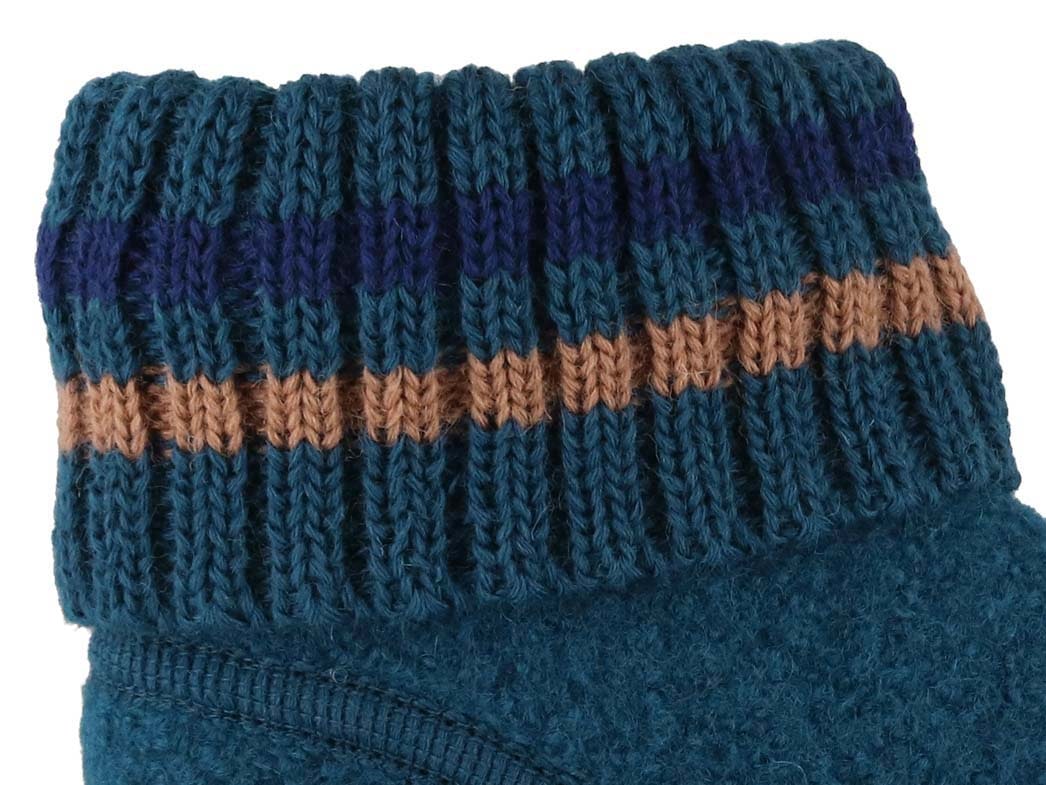 HAFLINGER Paul Unisex Boiled Wool Slipper Boots, Turquoise