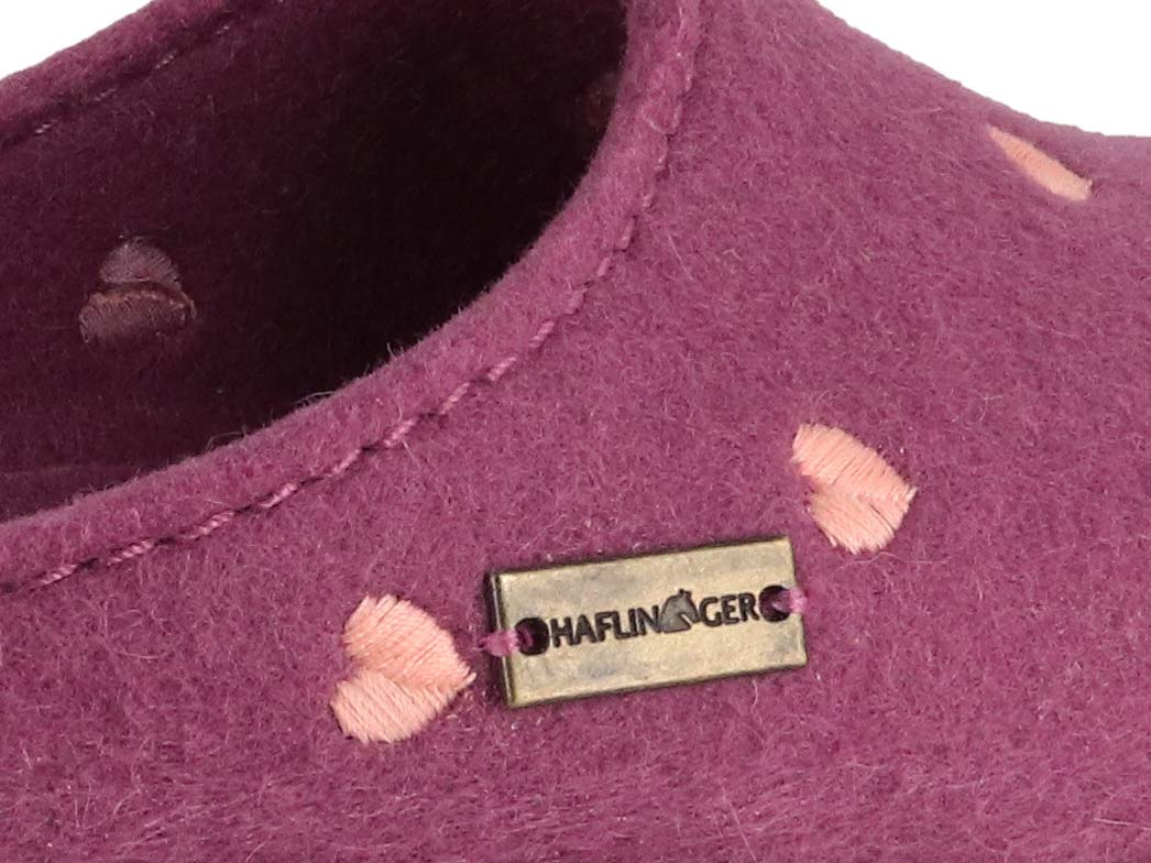 HAFLINGER Grizzly Cuoricino Women's Wool Clogs, Heather Rose