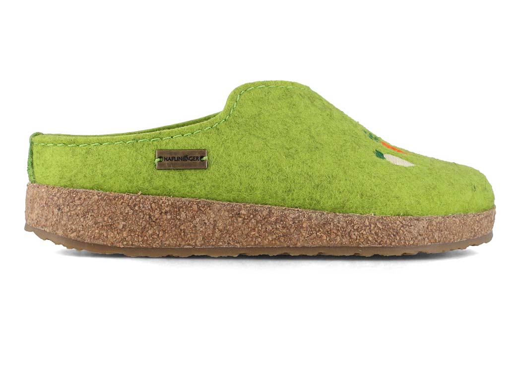 1 HAFLINGER-Women-Apllication-Felt-Slippers-Grizzly-Rbli-canarygreen #farbe_Green