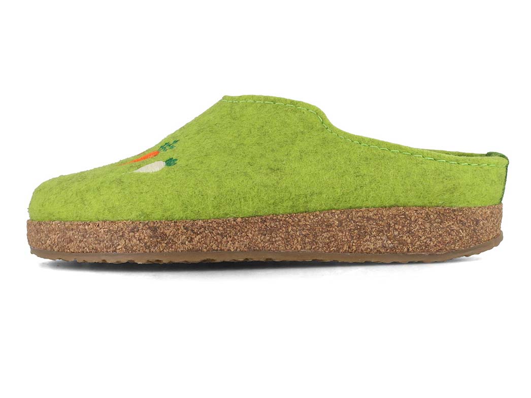 1 HAFLINGER-Women-Apllication-Felt-Slippers-Grizzly-Rbli-canarygreen #farbe_Green