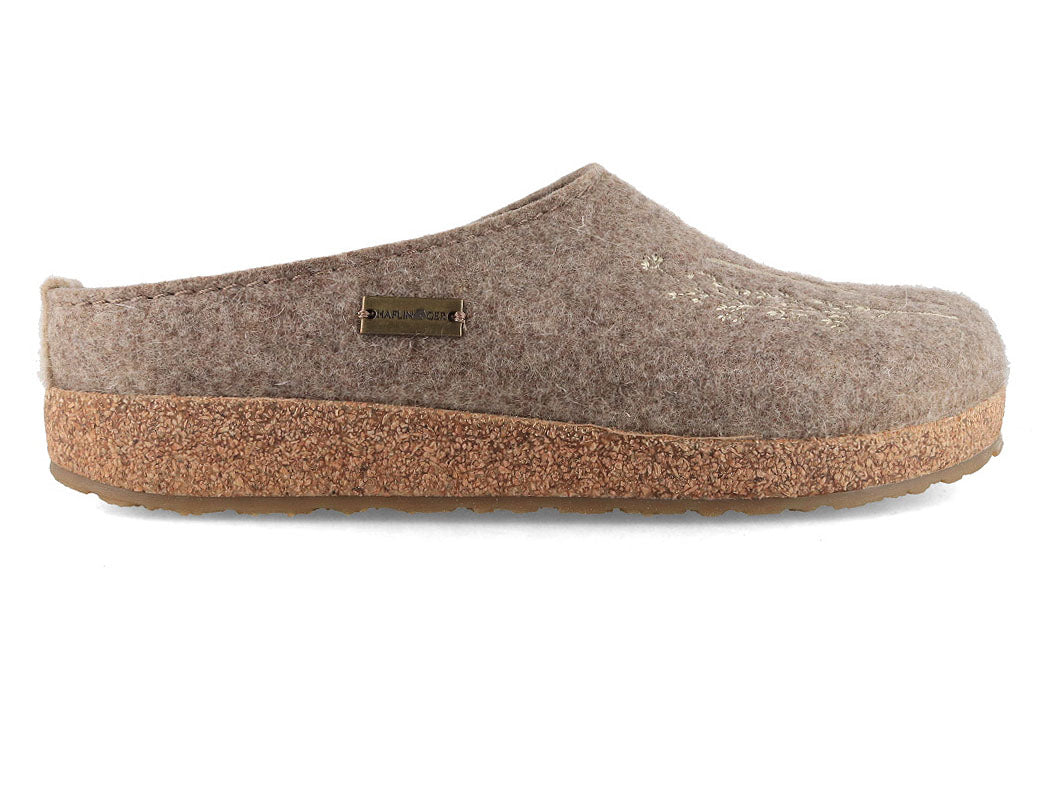 HAFLINGER Grizzly Meadow Women's Wool Felt Clogs, Turf Taupe