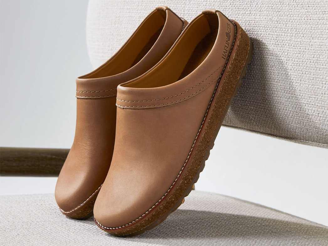 HAFLINGER Travel Classic Leather Clogs, Taupe