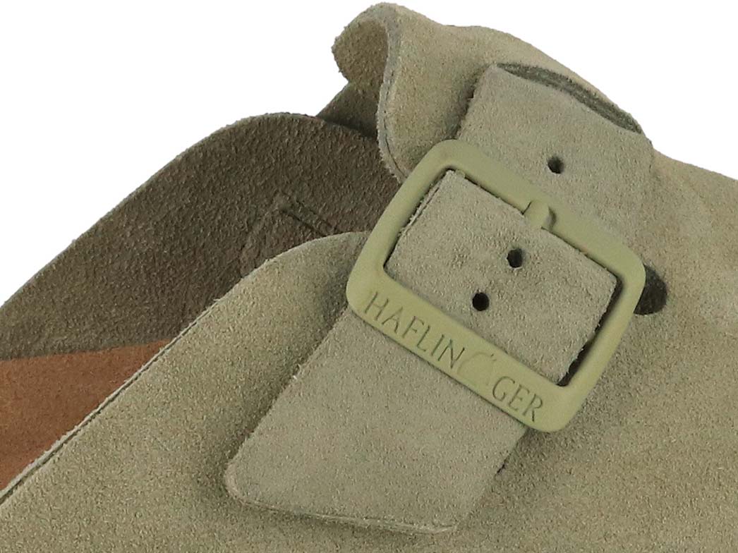 HAFLINGER Porto Suede Leather Clogs, Sage Green