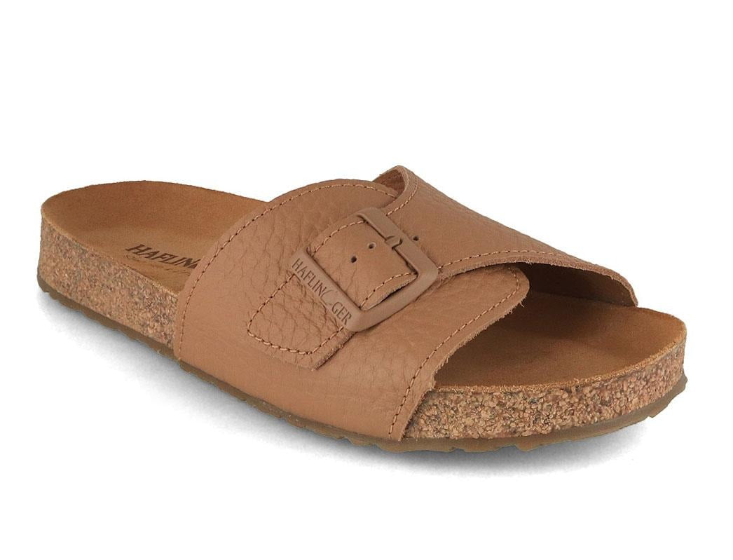 HAFLINGER Bio Jeane natural showing a wide natural leather strap with an oversized buckle