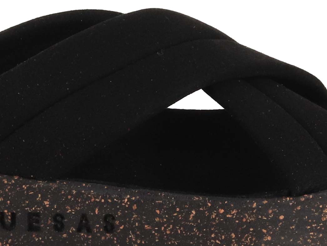 ASPORTUGUESAS Curr Criss-Cross Sandals in Black, detail close-up