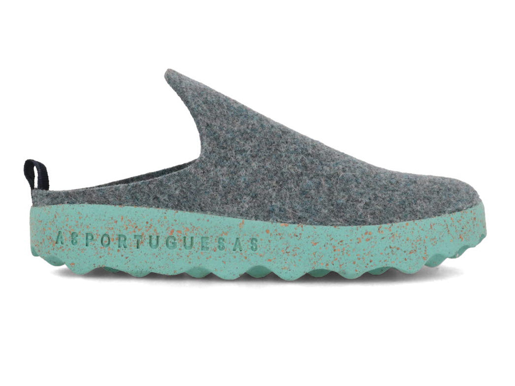 1 ASPORTUGUESAS-Women-Felt-Clogs-Come-gray-blue #farbe_Green