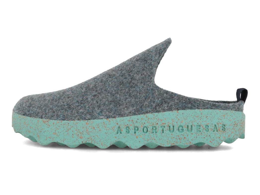 1 ASPORTUGUESAS-Women-Felt-Clogs-Come-gray-blue #farbe_Green
