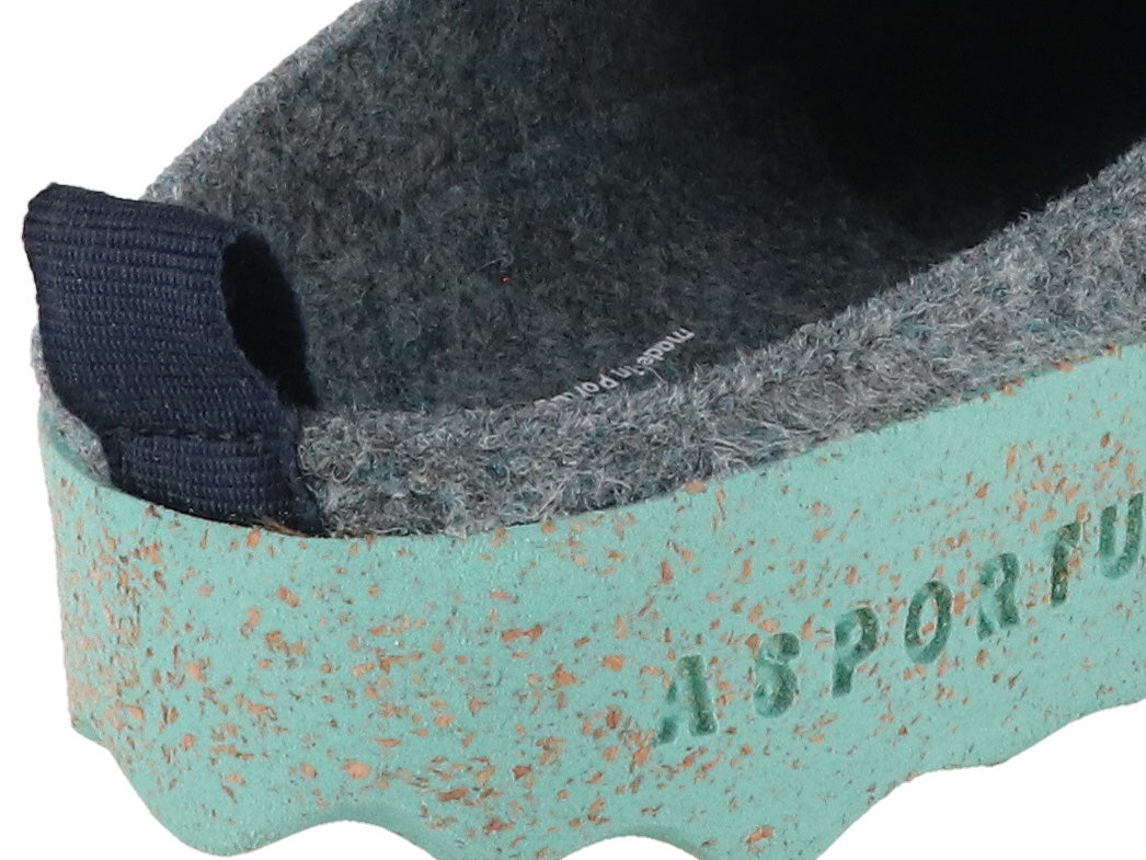 1 ASPORTUGUESAS-Women-Felt-Clogs-Come-gray-blue #farbe_Green