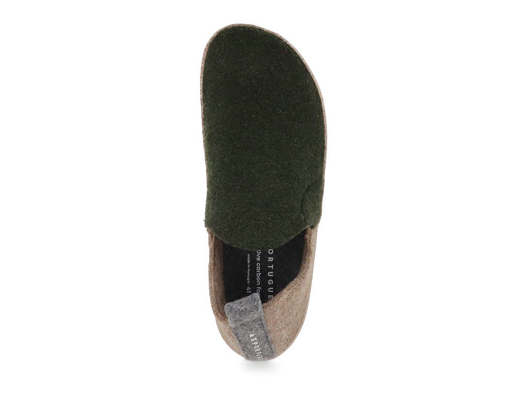1 ASPORTUGUESAS-Women-Felt-Slippers-City-green-taupe #farbe_Green