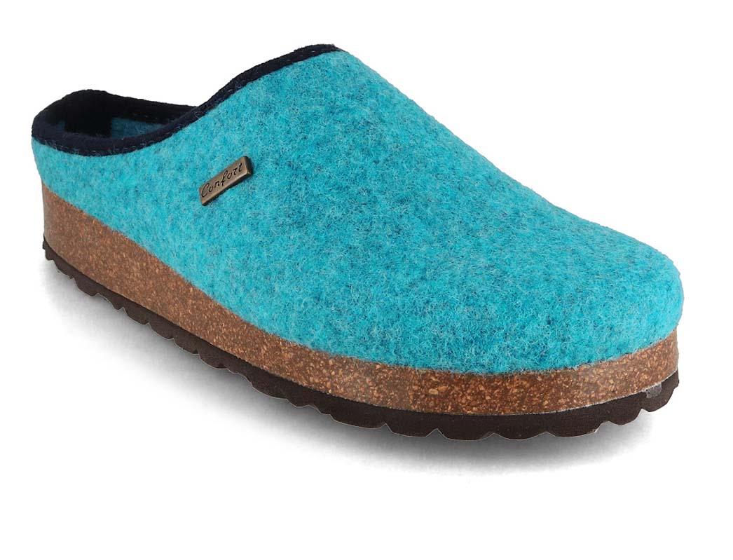 Tuffeln-Comfort-Unisex-Tyrolean-Vegan-Felt-Clogs-turquoise #farbe_Teal