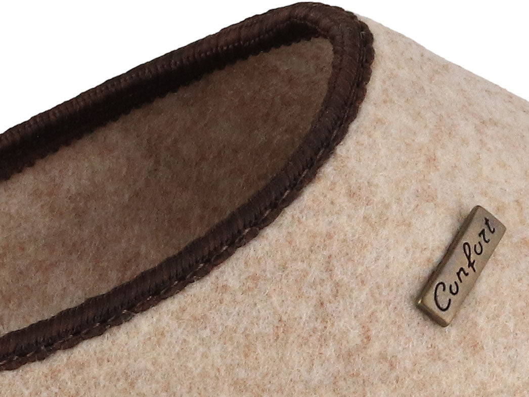 1 Tuffeln-Comfort-Women-Tyrolean-Vegan-Felt-Clogs-beige #farbe_Beige