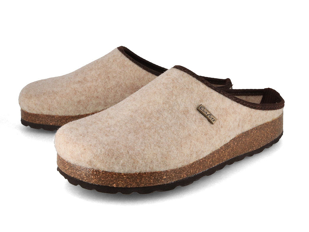 1 Tuffeln-Comfort-Women-Tyrolean-Vegan-Felt-Clogs-beige #farbe_Beige