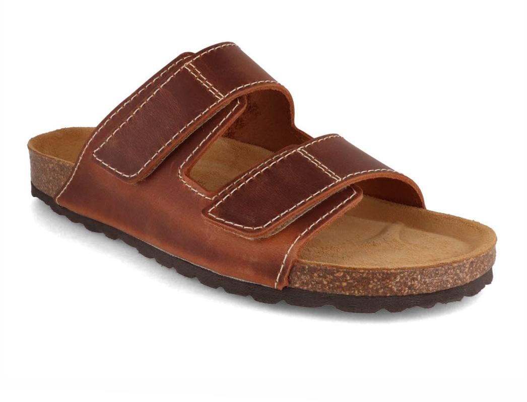 Tuffeln Amrum showing two cognac leather straps with hook-and-loop adjustment