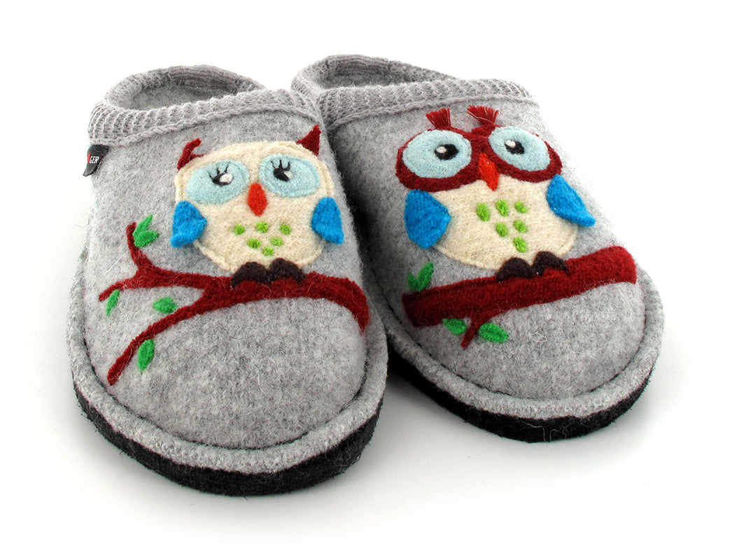 haflinger-olivia-owl-slippers #color_stone gray