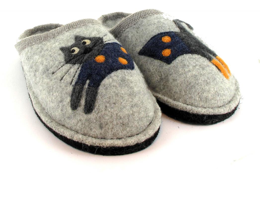 HAFLINGER-Slipper--Flair-Cucho-Stone-Gray #farbe_Grey