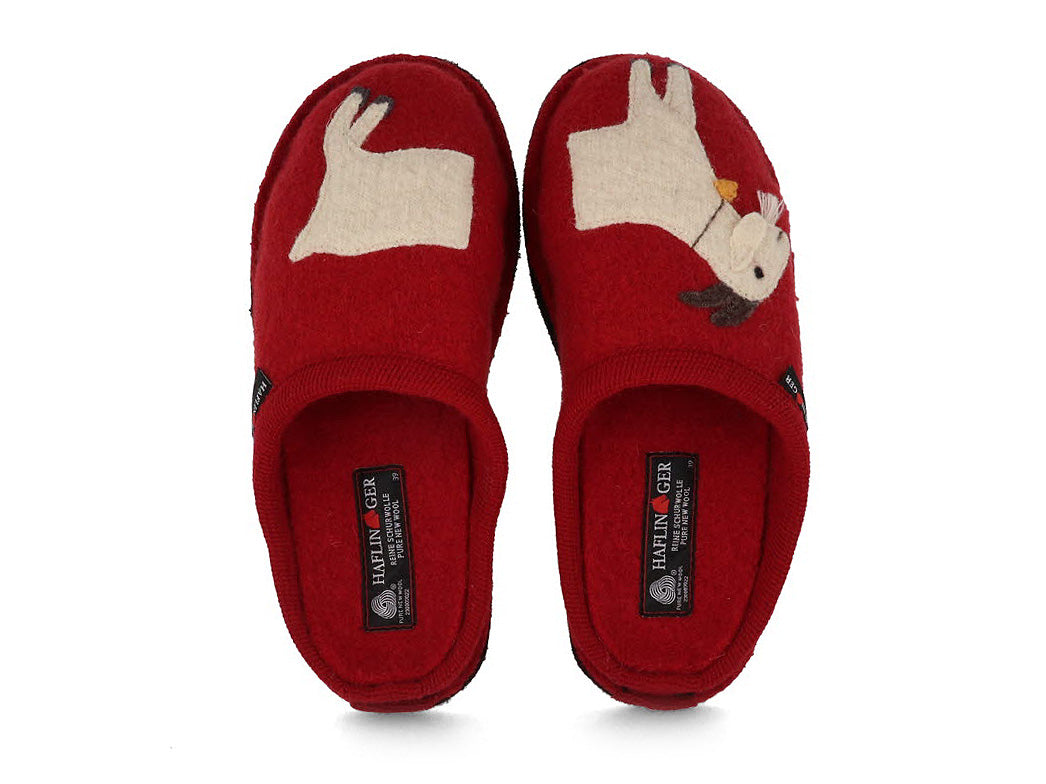 1 HAFLINGER-Women-Boiled-Wool-Slippers-Flair-Heidi-paprika #farbe_Red