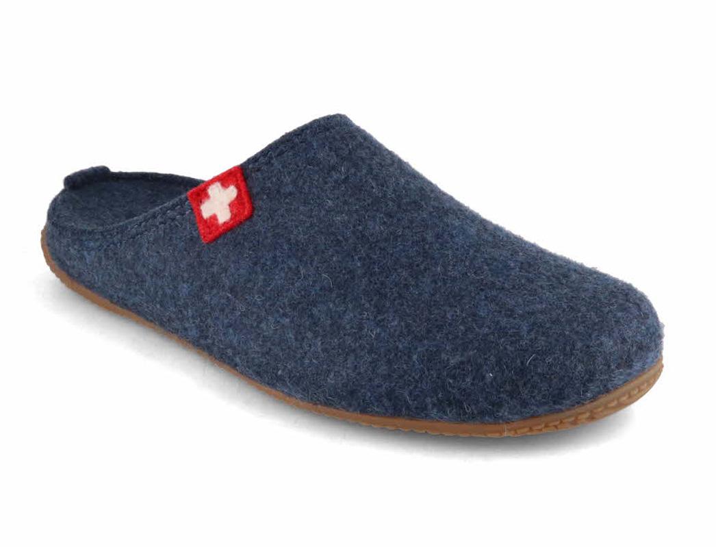 Living-Kitzbuehel-Men-Women-Felt-Slippers-Swiss-Cross-midnight-navy #farbe_Blue