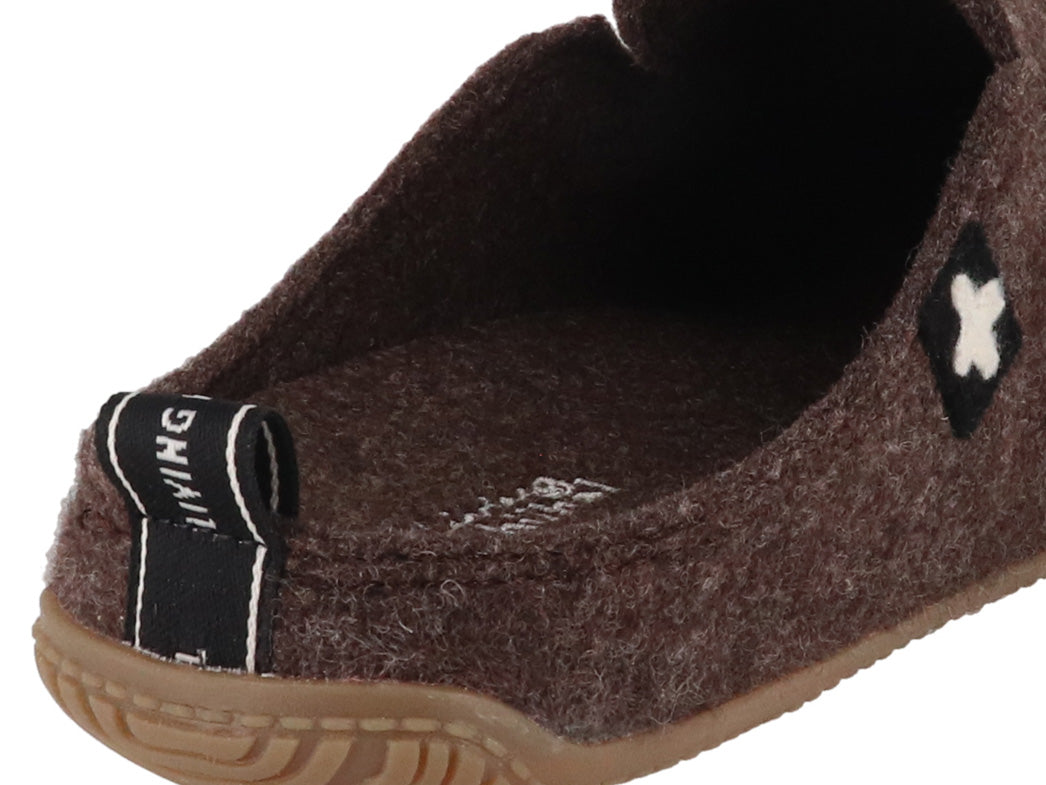 1 Living-Kitzbhel-Men-Felt-Slippers-Swiss-cross-brown #farbe_Brown