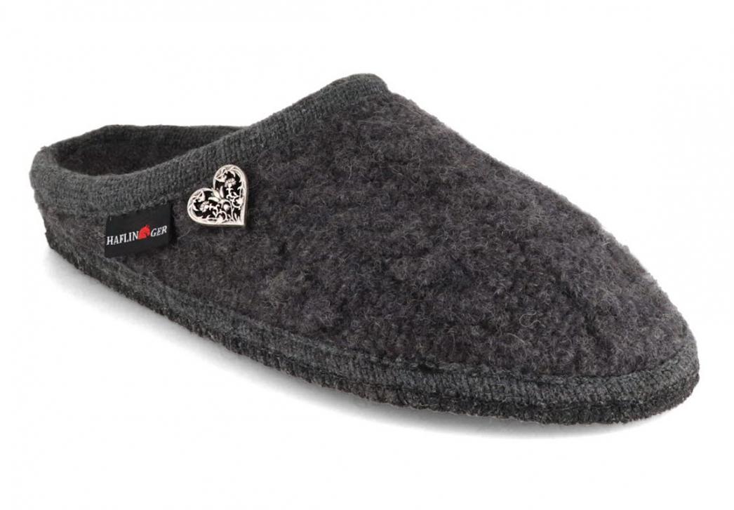 HAFLINGER-Slipper--Herzerl-Anthracite #farbe_Anthrazit