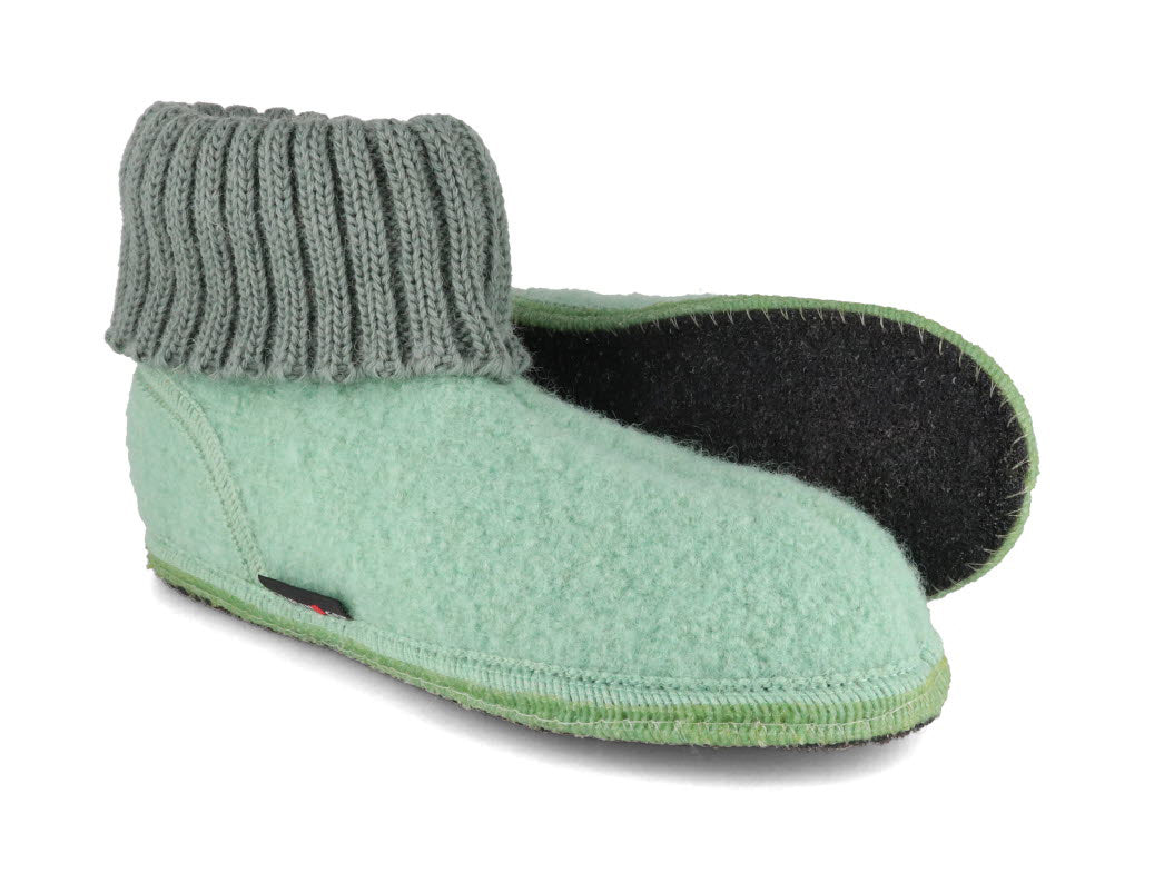 1 HAFLINGER-Women-Boiled-Wool-Slipper-Boots-Karl-peppermint #farbe_Green