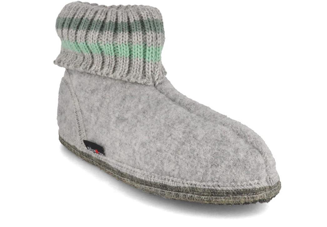 HAFLINGER-Women-Men-Boiled-Wool-Slipper-Boots-Paul-stone #farbe_Gray