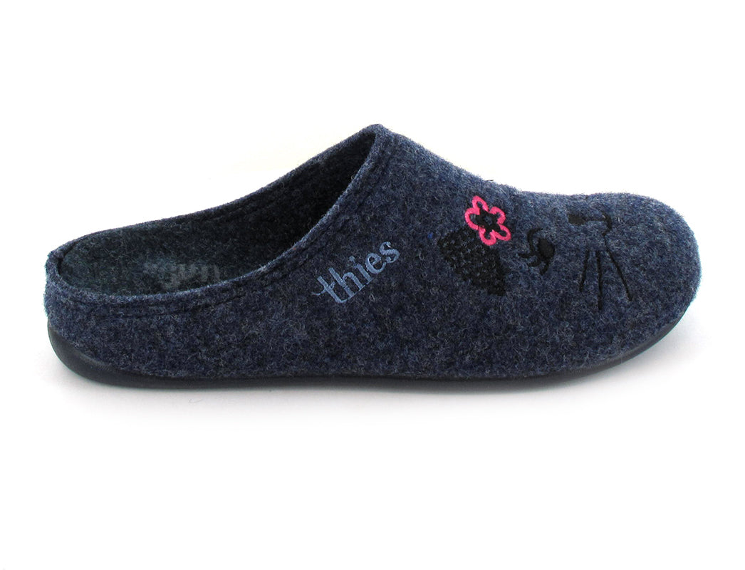 1 THIES-Slipper--Cat-Fieltro-Marinojas #farbe_Blue