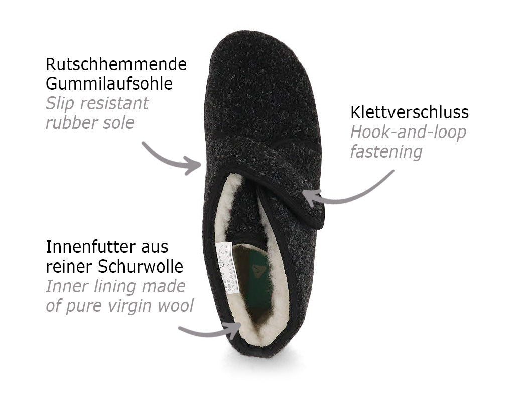 1 Varomed-vital-Slipper-Boots--Velcro-Fastener-Black #farbe_Black