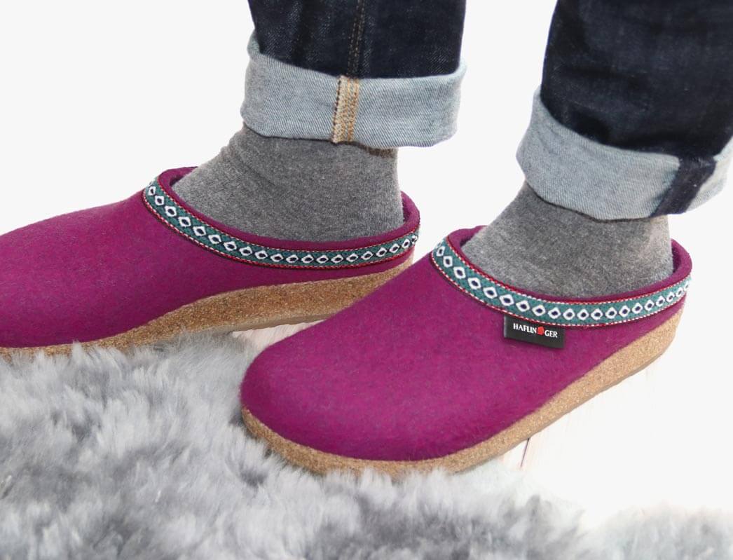 1 HAFLINGER-Clog--Grizzly-Franzl-Mulberry #farbe_Rosa