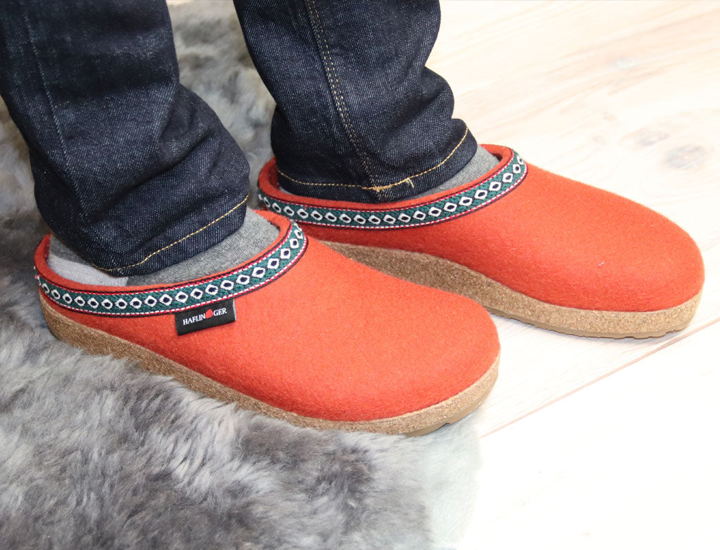 1 HAFLINGER-Clog--Grizzly-Franzl-Terracotta #farbe_Orange