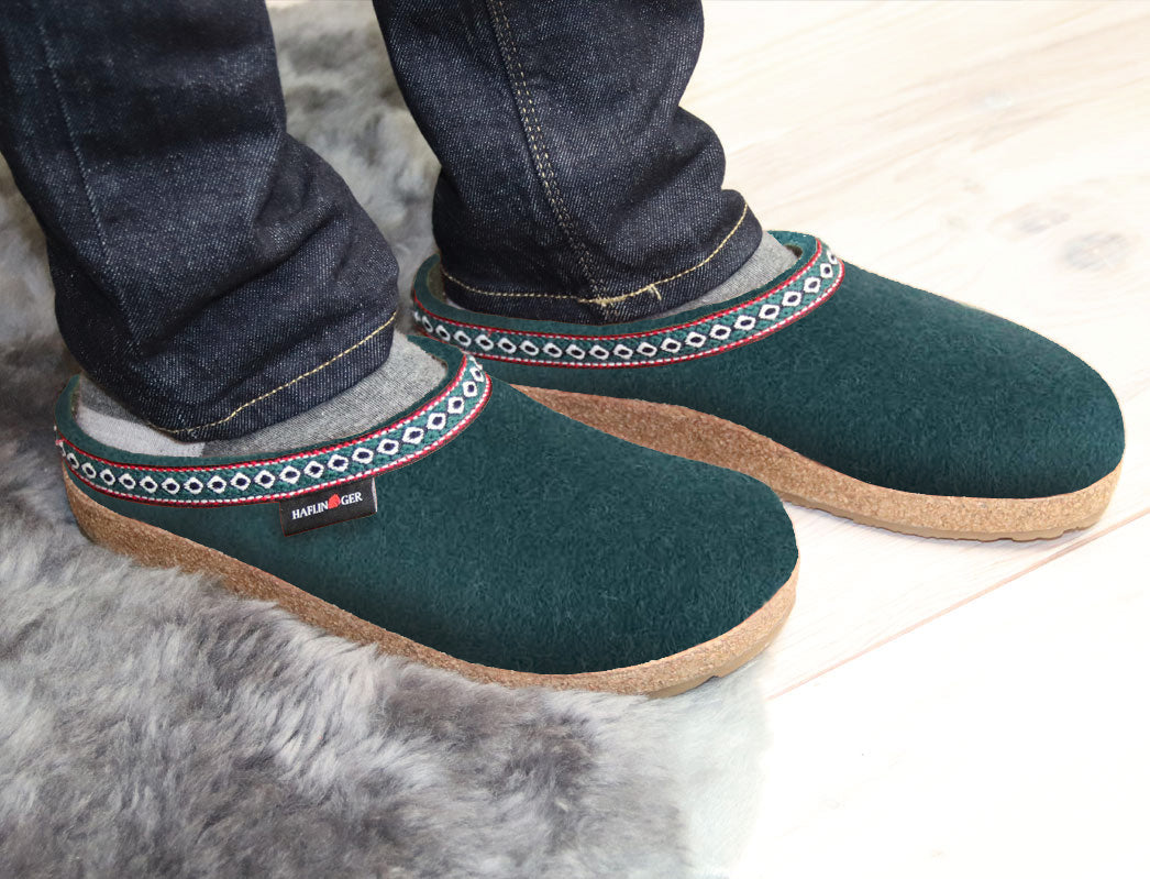 1 HAFLINGER-Men-Women-Clogs-Grizzly-Franzl-pine-green #farbe_Green