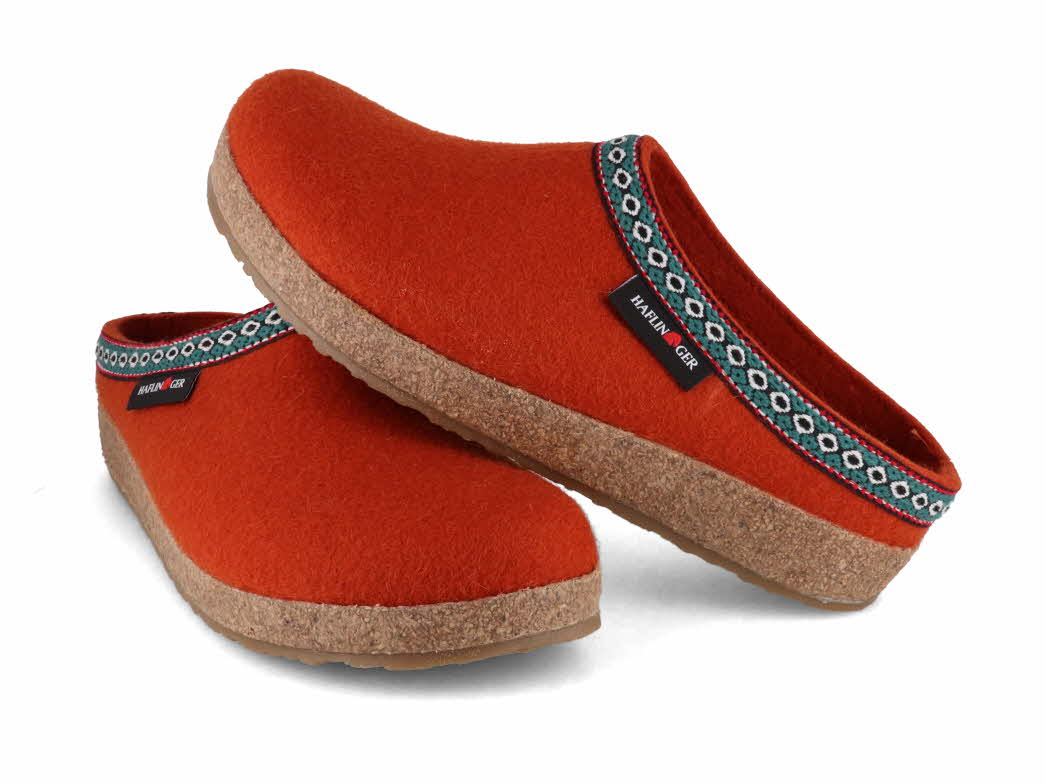 1 HAFLINGER-Men-Women-Clogs-Grizzly-Franzl-fox #farbe_Orange
