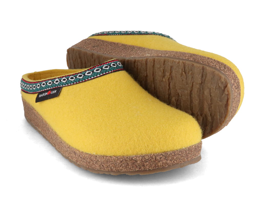 1 HAFLINGER-Women-Felt-Clogs-Grizzly-Franzl-yellow #farbe_Yellow
