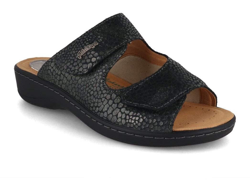HICKERSBERGER-Herbs-Fit-Gel-Women-Hallux-Mules-Vario-charcoal-croco #farbe_Grey